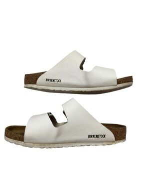White Birkenstock Arizona Sandals